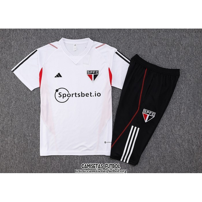 Chandal del Sao Paulo Manga Corta 2023/2024 Blanco - Pantalon Corto